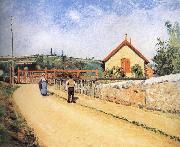 Camille Pissarro Pang plans Schwarz railway crossing oil painting reproduction